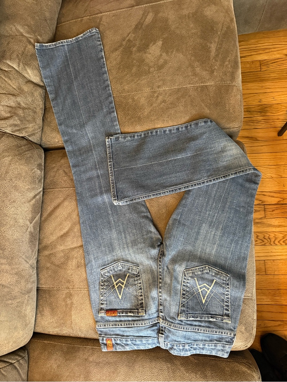 7 For All Mankind Women's Light Blue Bootcut Jeans - Picture 3 of 4